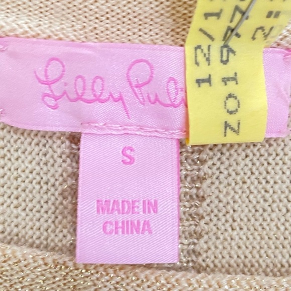 Lilly Pultizer metallic merino wool blend dolman sleeve cuff buttons dress small - Picture 14 of 14